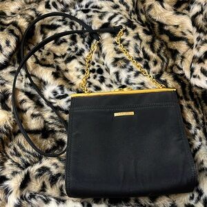 Liz Claiborne Black And Gold Crossbody Bag
